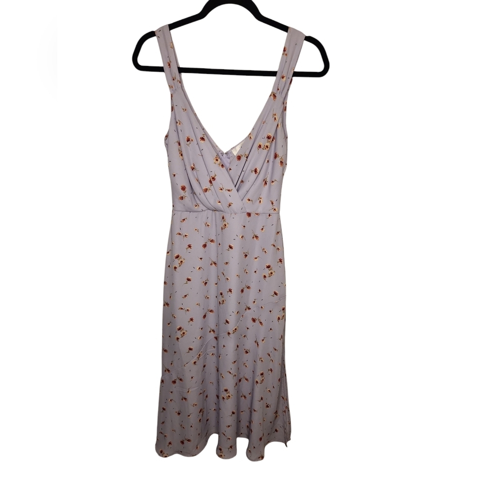 Nordstrom Row🖤A Women's Surplice Neck Bias Cut Floral Print Midi Dress Size XS
